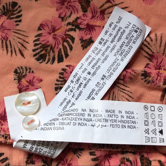 🏷NWT Zara Pink Rustic V-Neck Floral Mini Dress S - Picture 7 of 7